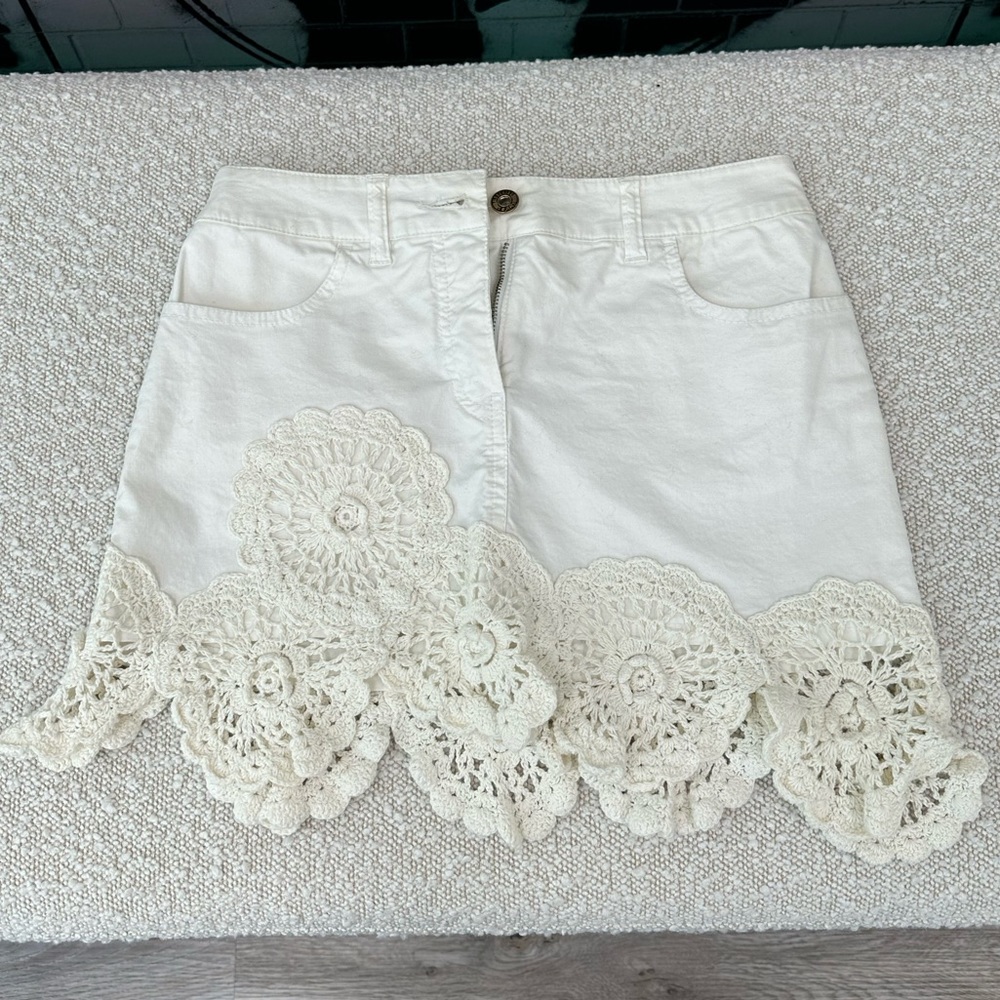 Vintage Moschino Macrame Mini Skirt